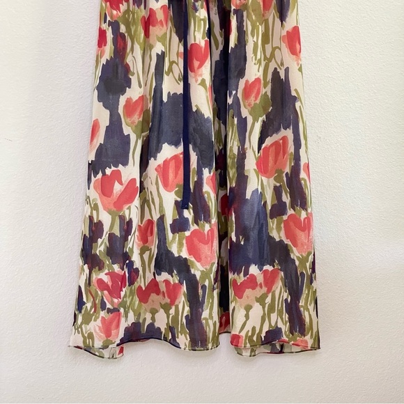 Anthropologie Moulinette Soeurs Pond Reflections Silk Dress Boho Chic 8 Medium - Picture 5 of 14